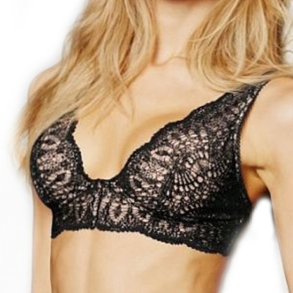 VS Ice Angel Black Strappy Bralette Limited Ed. S